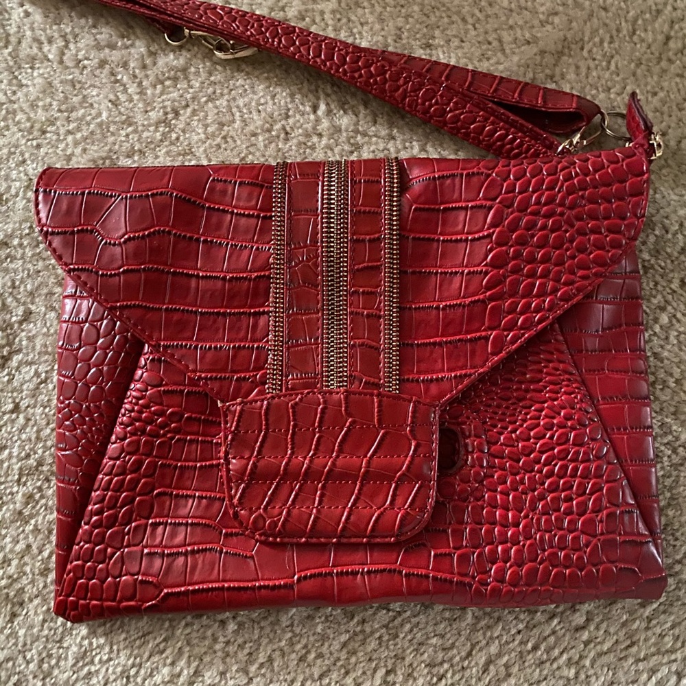 Snake skin clutch purse